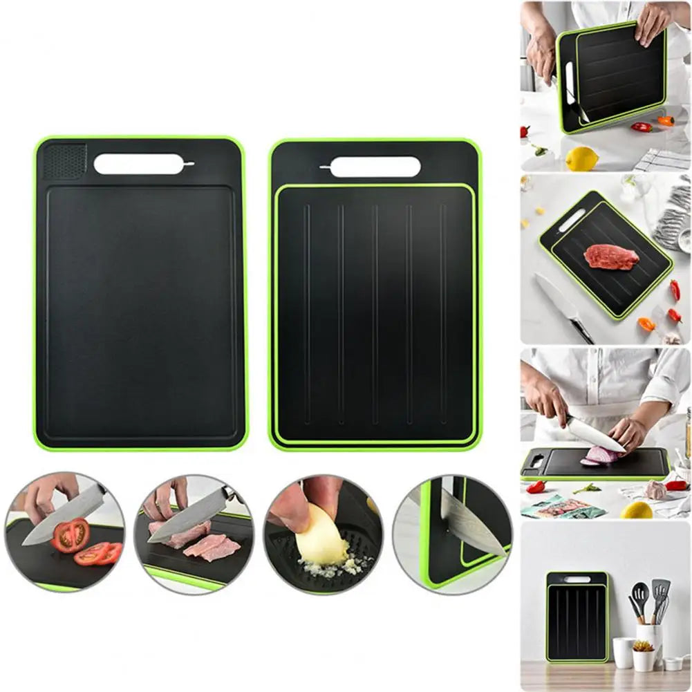 Cutting board for rapid defrosting