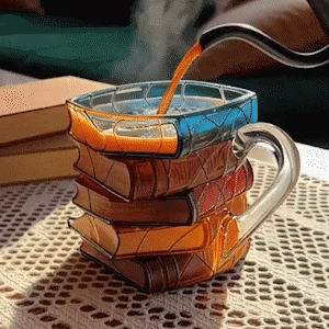 Painted Books Stack Mug