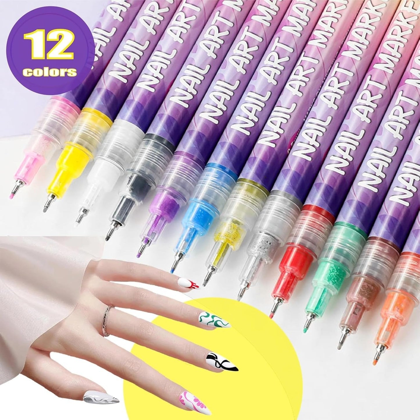Vibrant Nail Art Pens Set