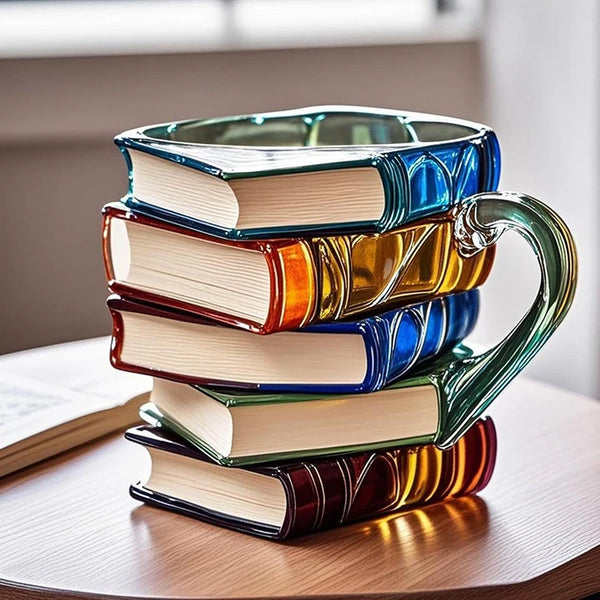 Painted Books Stack Mug