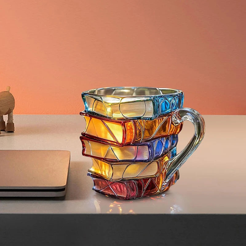 Painted Books Stack Mug