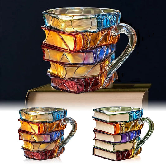 Painted Books Stack Mug
