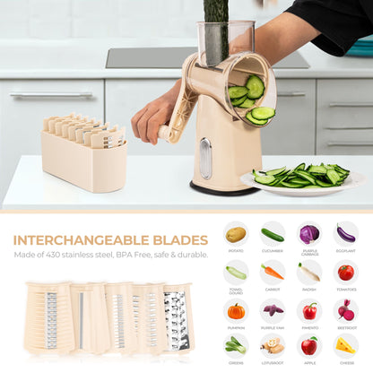 5-in-1 Rotary Vegetable & Cheese Grater