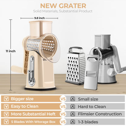 5-in-1 Rotary Vegetable & Cheese Grater