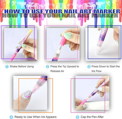 Vibrant Nail Art Pens Set