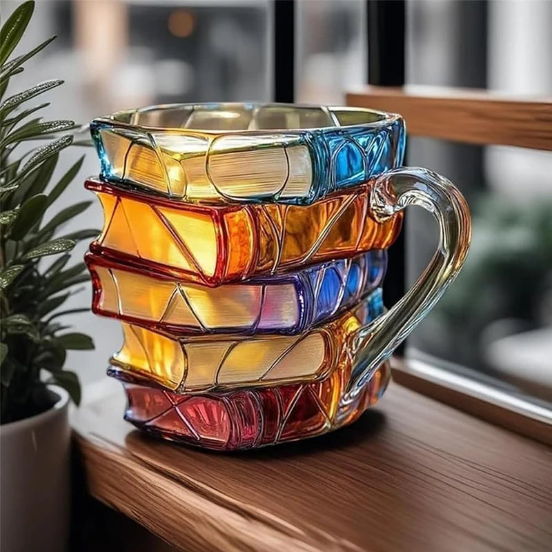 Painted Books Stack Mug