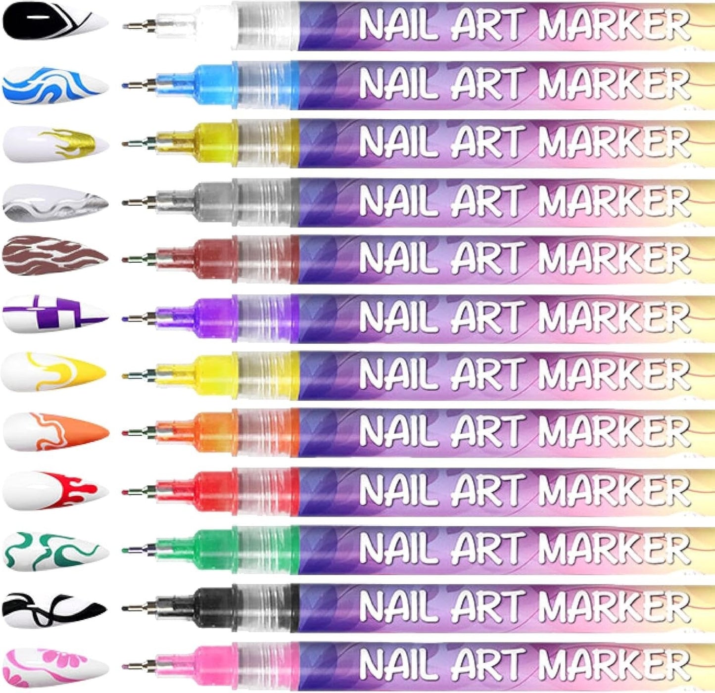 Vibrant Nail Art Pens Set
