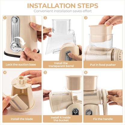 5-in-1 Rotary Vegetable & Cheese Grater