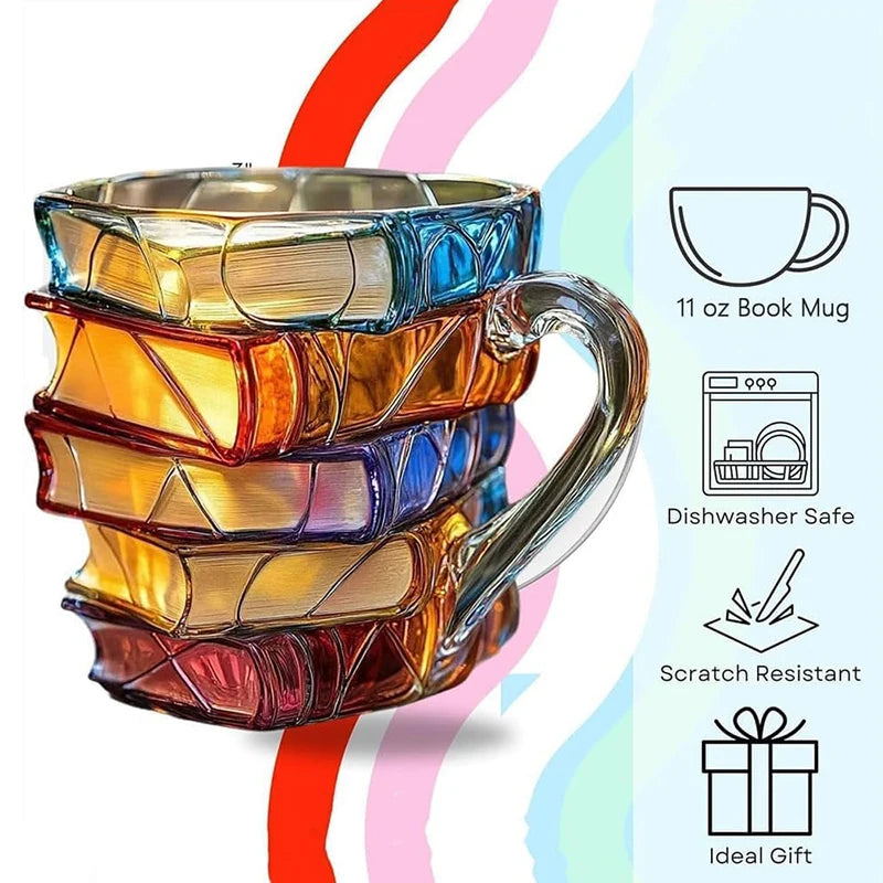 Painted Books Stack Mug