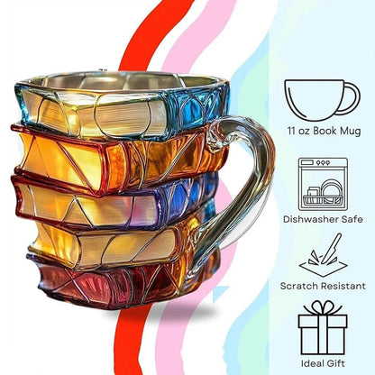 Painted Books Stack Mug